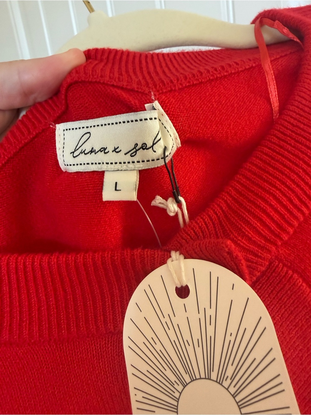 Cropped Red Button-Front Cardigan Sweater - Picture 3 of 5